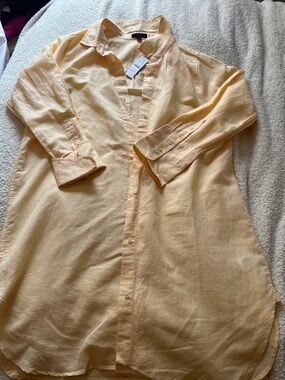 J. Crew Linen Button-Up cover up Dress